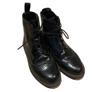 Dr Martens Delphine Women's 8 Boots Black Wingtip Lace Up Ankle Combat 6…